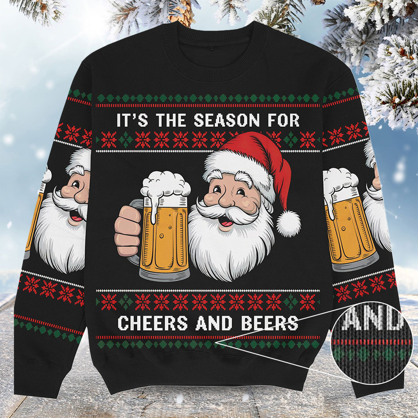 Cheers And Beers Christmas Ugly Sweater Funny Xmas Clothes Christmas Gift For Brother