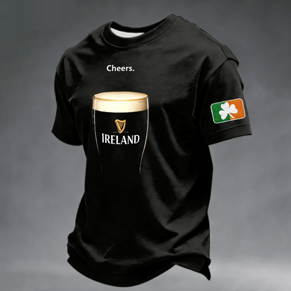 Cheers Ireland Shamrock T-Shirt St Patrick's Day Clothes Holiday Present For Husband