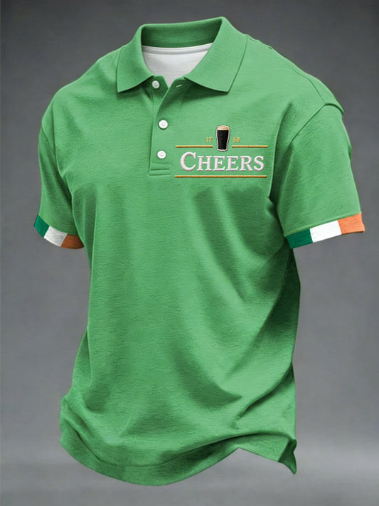 Cheers Irish Guinness Green Polo Shirt St Patricks Day Outfit Irish Beer Gift For Men