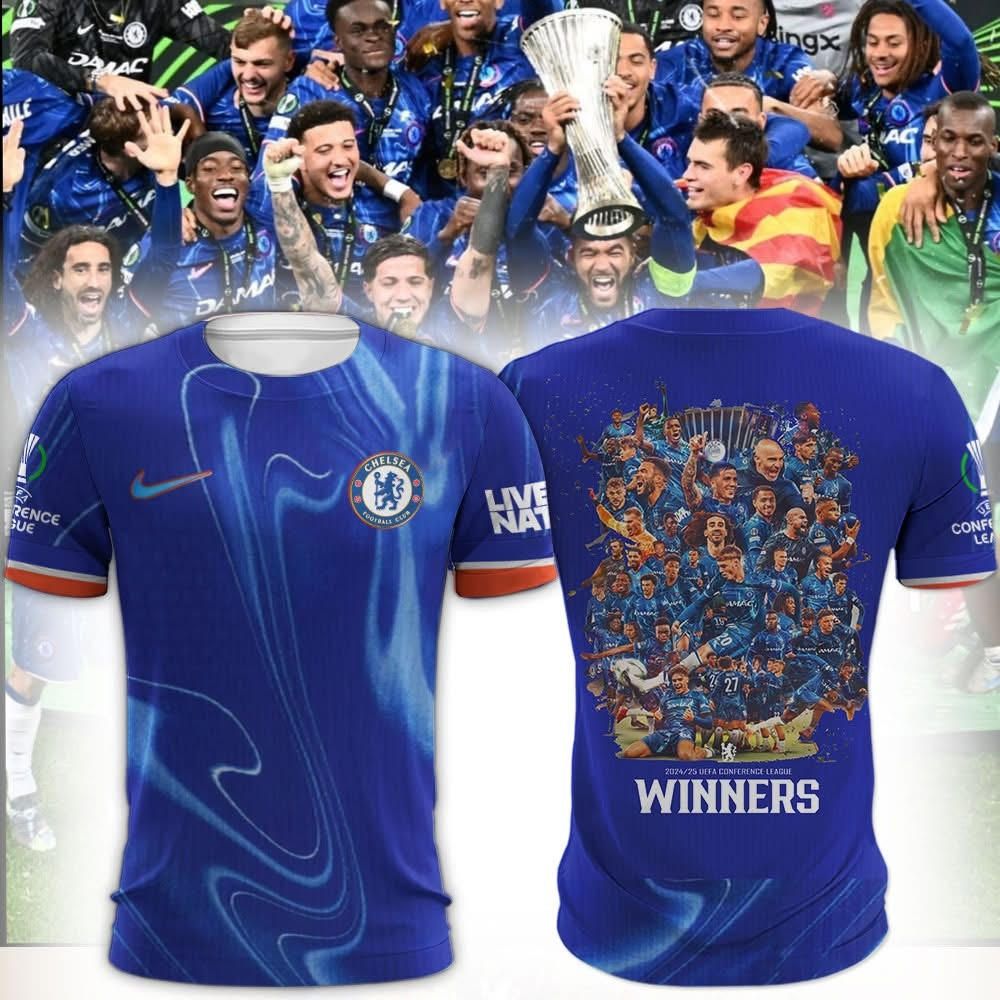 Chelsea 2025 UEFA Conference League Winners Champions Shirt The Blues Chelsea F.C. Fan Gifts