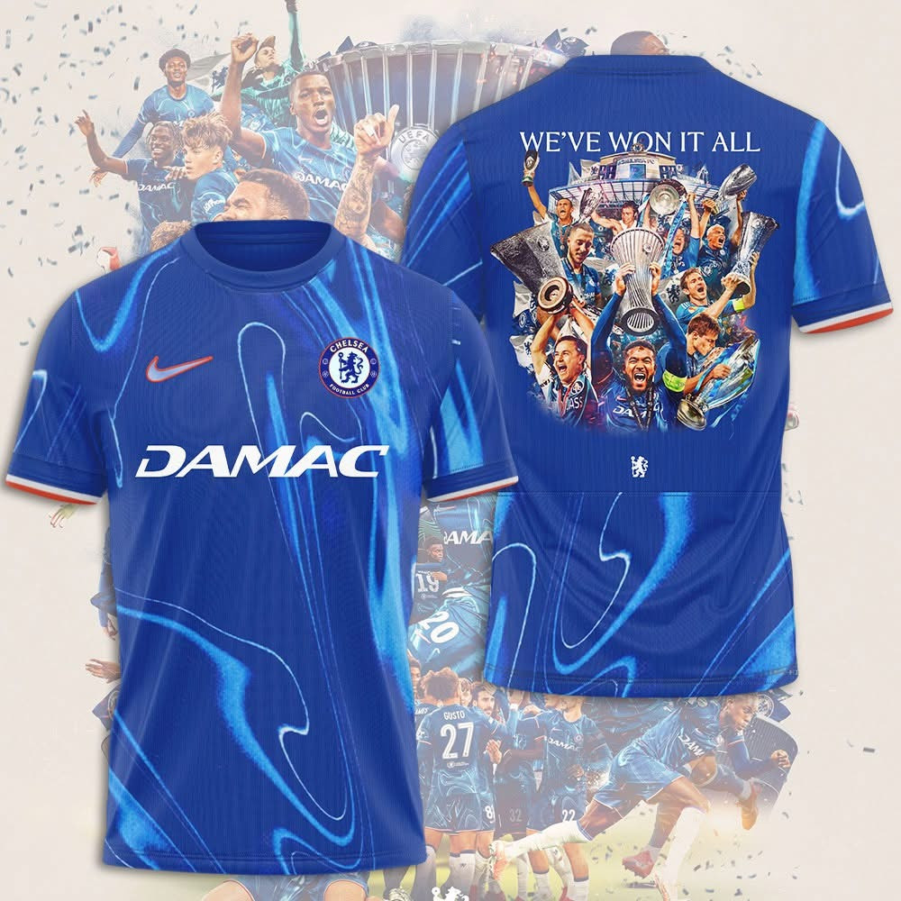 Chelsea F.C. 2025 Europe UEFA League Champions Winners T-Shirt Chelsea Football Club Gifts
