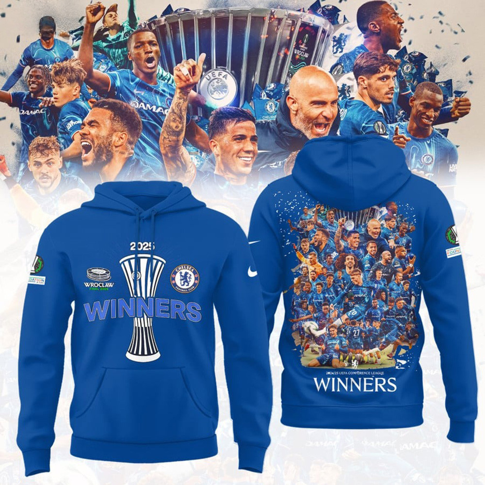 Chelsea F.C. UEFA League UECL Winners Champions 2025 Hoodie Football Club Fan Merch Gifts