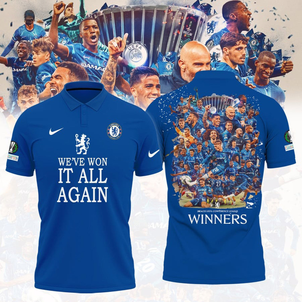 Chelsea F.C. UEFA League UECL Winners Champions 2025 Polo Shirt The Blues Gifts For Fans