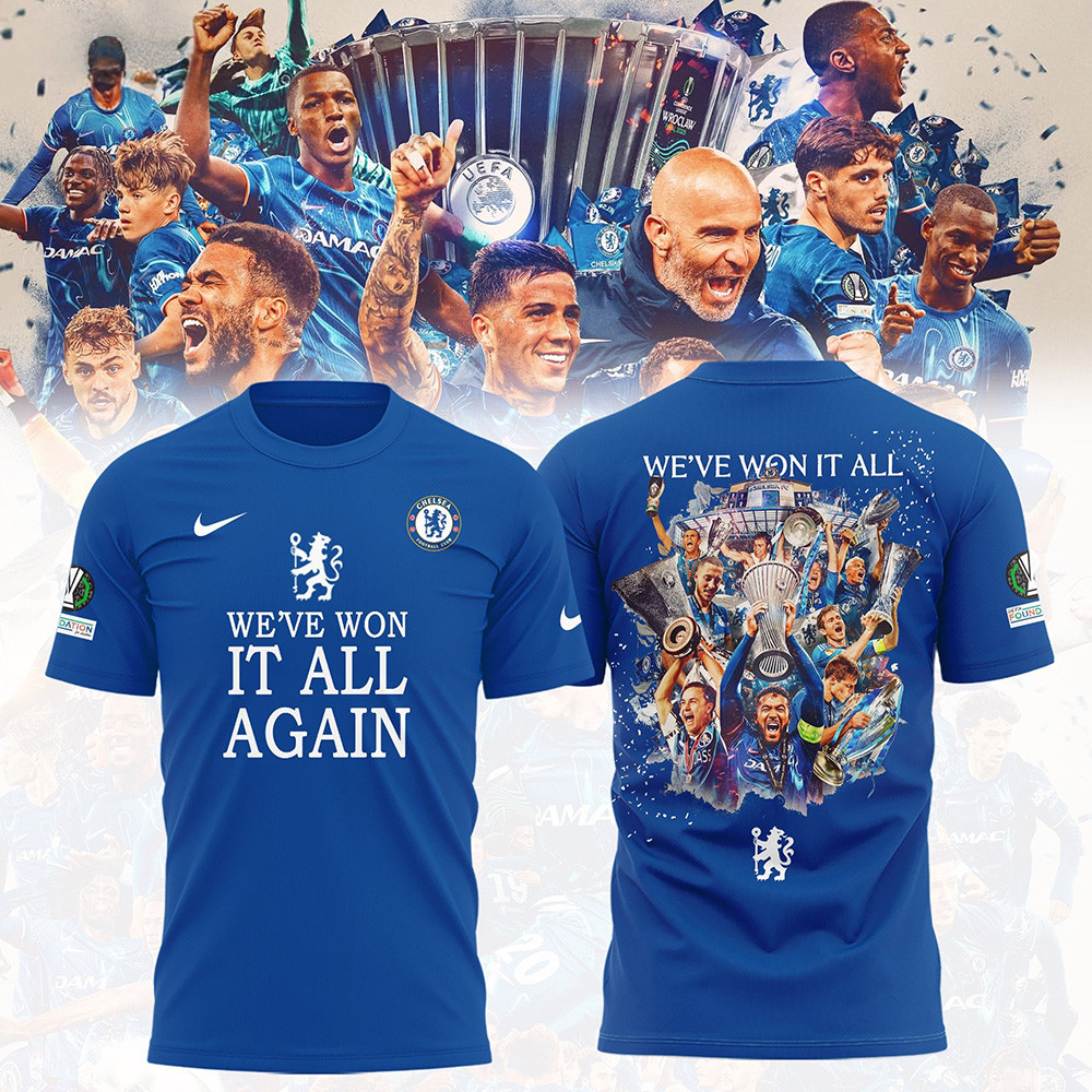 Chelsea F.C. UEFA League UECL Winners Champions 2025 T-Shirt The Blues Gifts For Fans