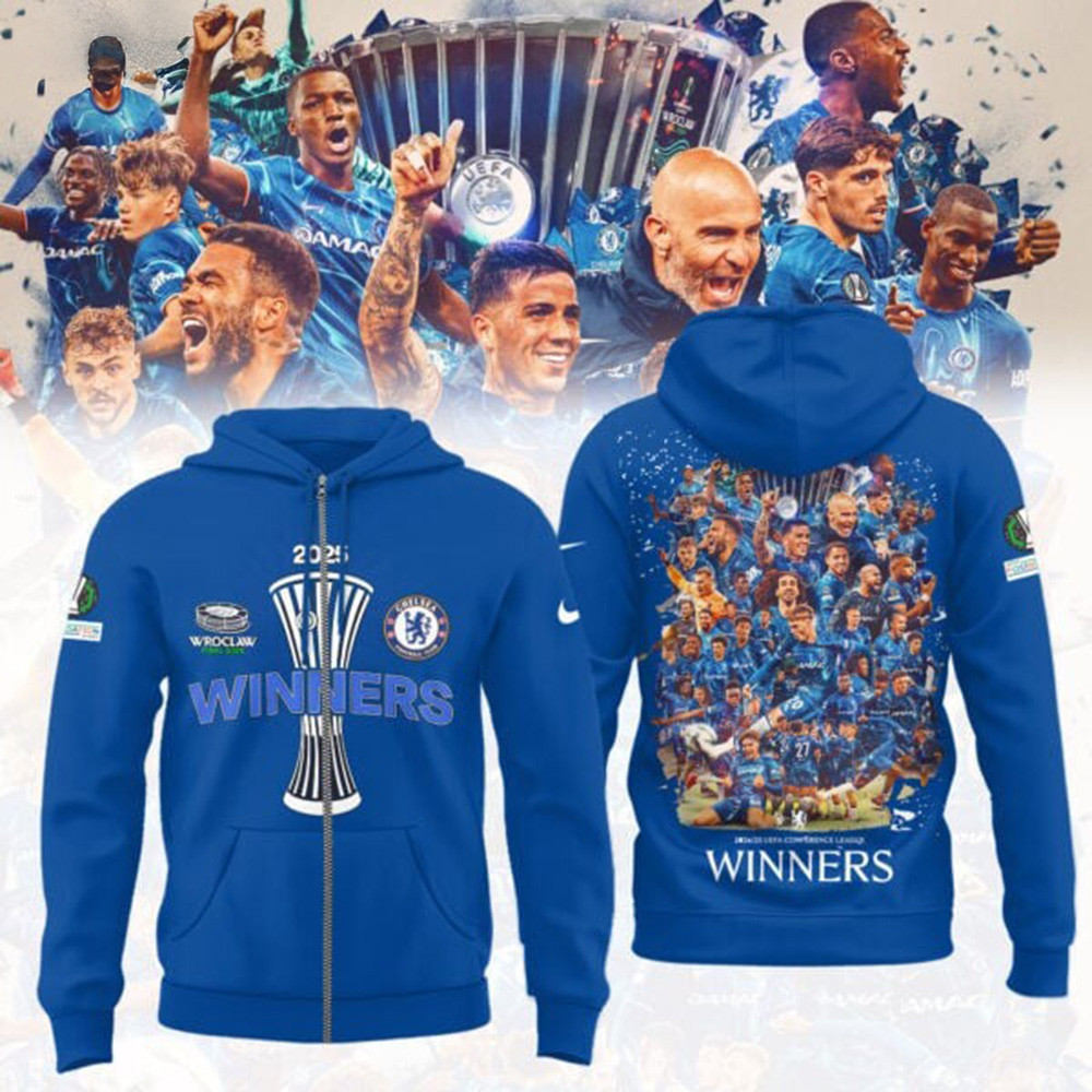 Chelsea F.C. UEFA League UECL Winners Champions 2025 Zip Hoodie Chelsea FC Gifts For Him