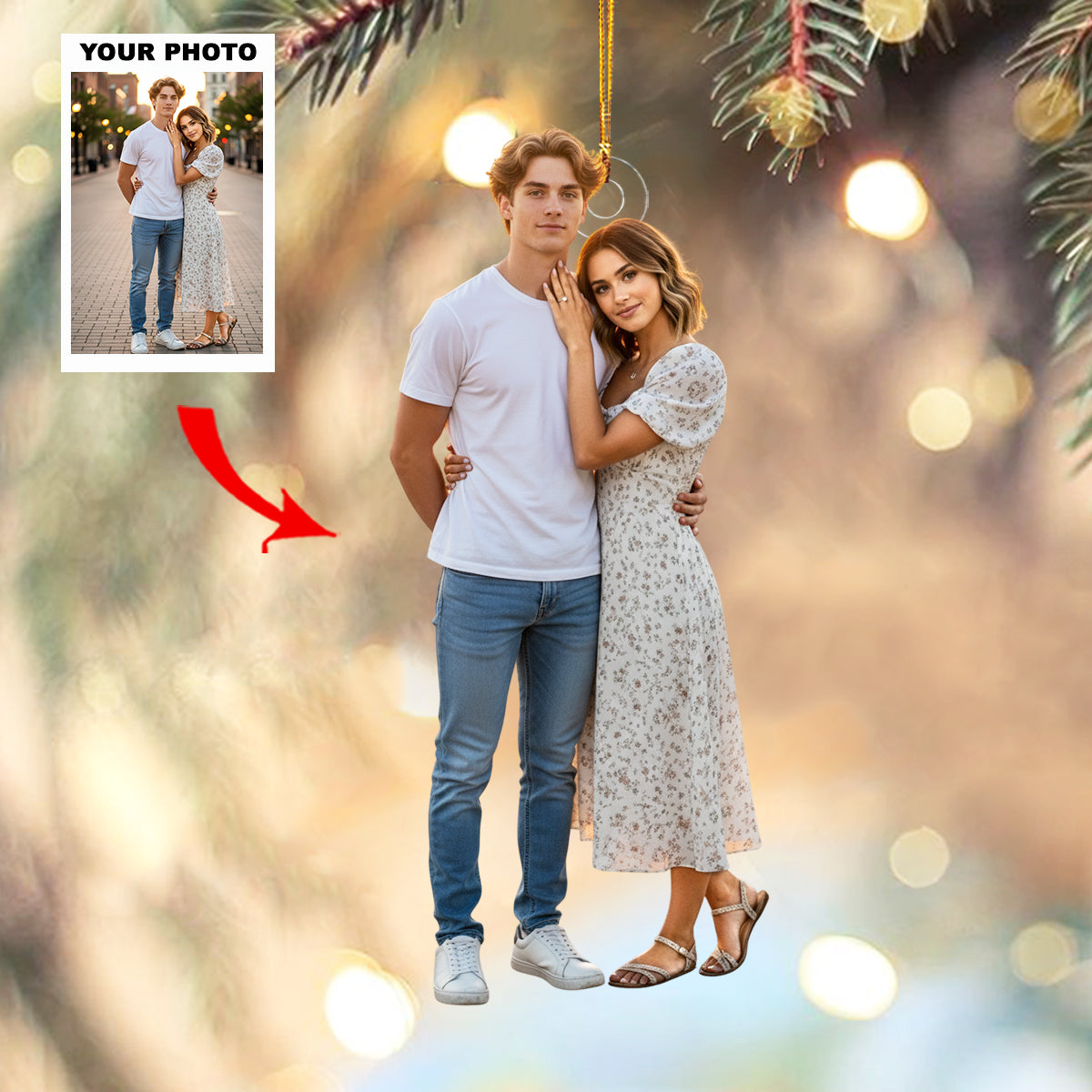 Cherish Us Personalized Photo Mica Ornament Customized Your Photo Ornament Christmas