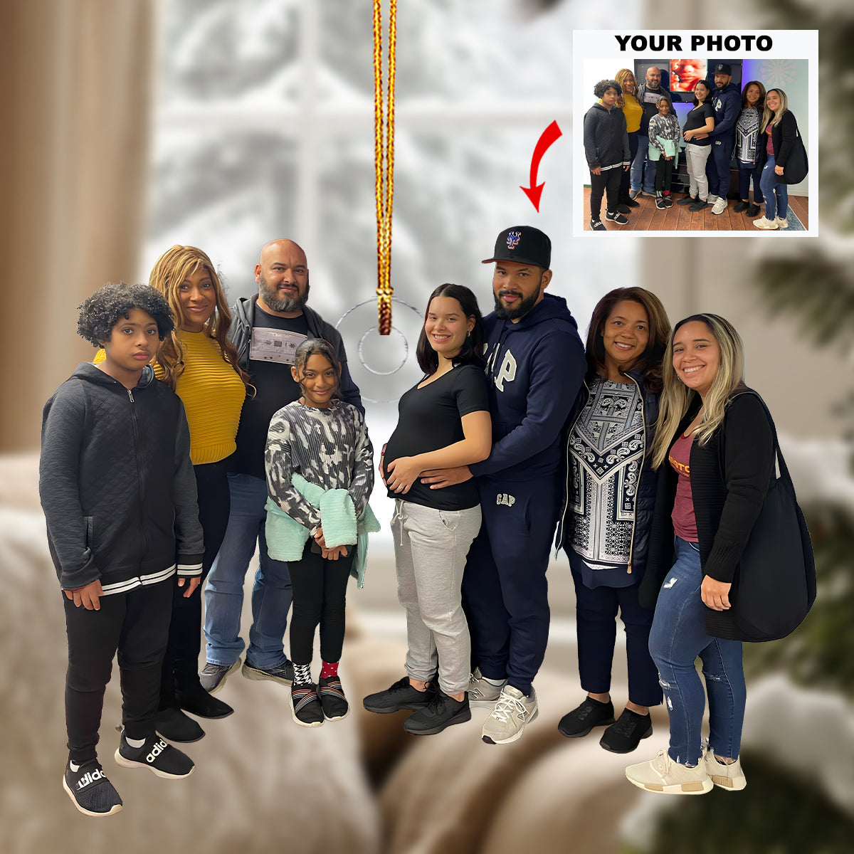 Cherished Connections Personalized Photo Mica Ornament Christmas Gift For Family members