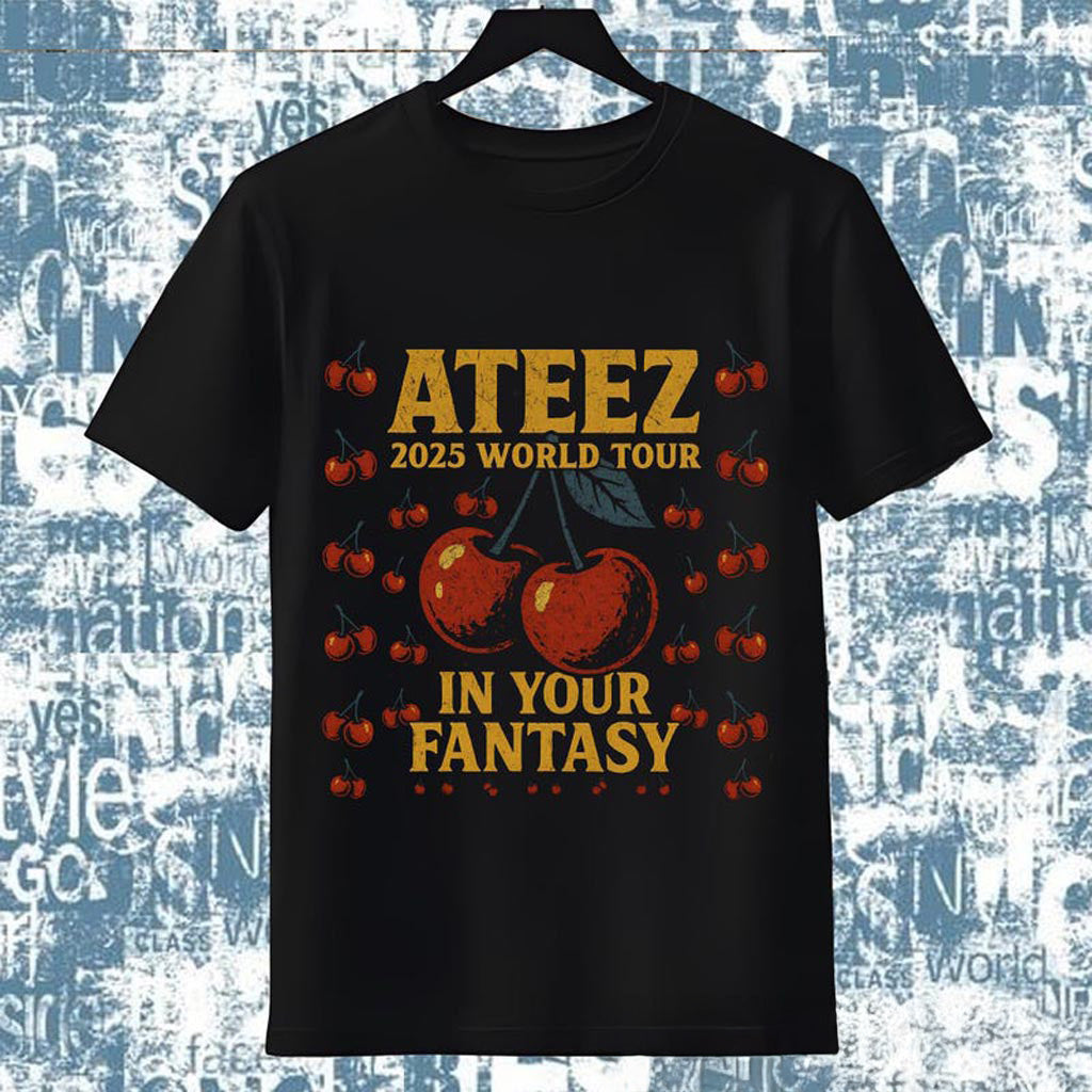 Cherry Ateez 2025 World Tour in Your Fantasy Tshirt, ATEEZ Golden Hour Part Cherry Ateez 2025 World Tour in Your Fantasy Tshirt, ATEEZ Golden Hour Part