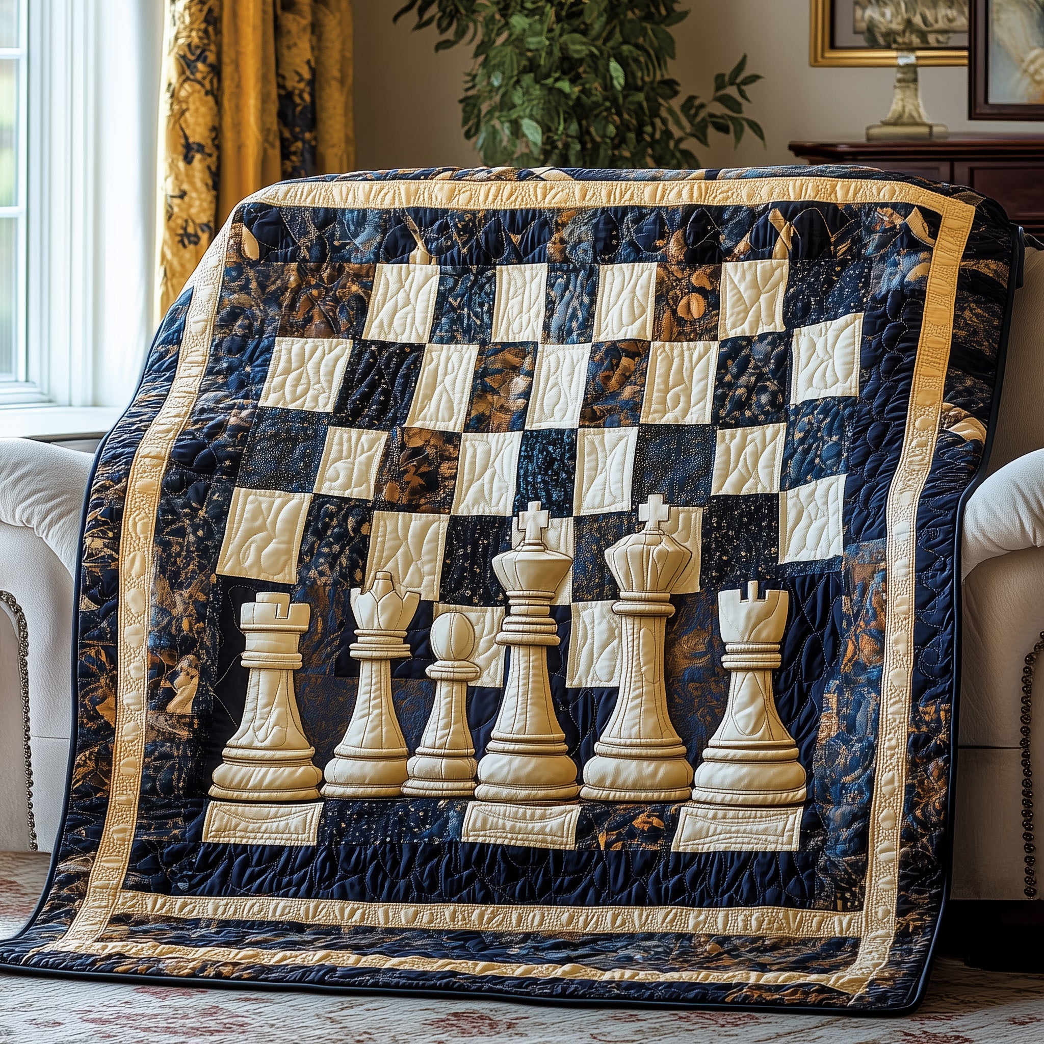 Chess Warrior Stance Quilted Blanket Sofa Throw BlanketChristmas Gifts For Coworkers