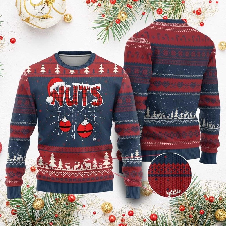 Chest Nuts Ugly Christmas Sweater Couples Matching Sweater Funny Adult Xmas Gifts For Him