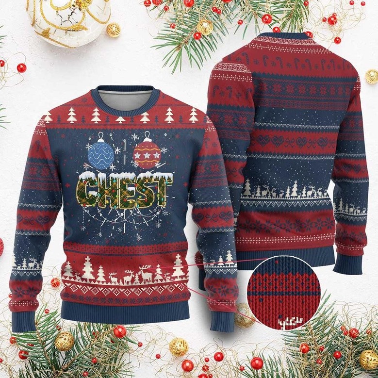 Chest Ugly Christmas Sweater Best Funny Couple Jumper Xmas Holiday Gifts For Wife