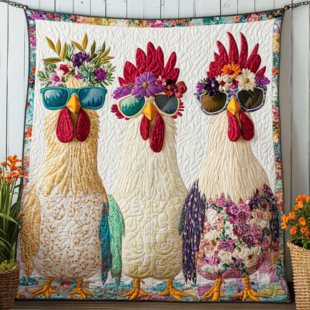 Chic Chick Queens Quilted Blanket Sofa Couch Throw Blanket Christmas Presents For Chicken Lovers
