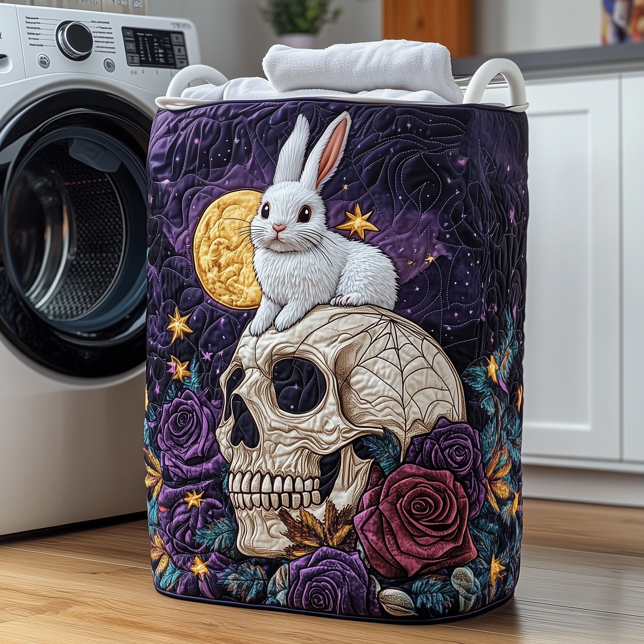 Chic Rabbit Quilted Laundry Basket Gifts For Bunny Owners