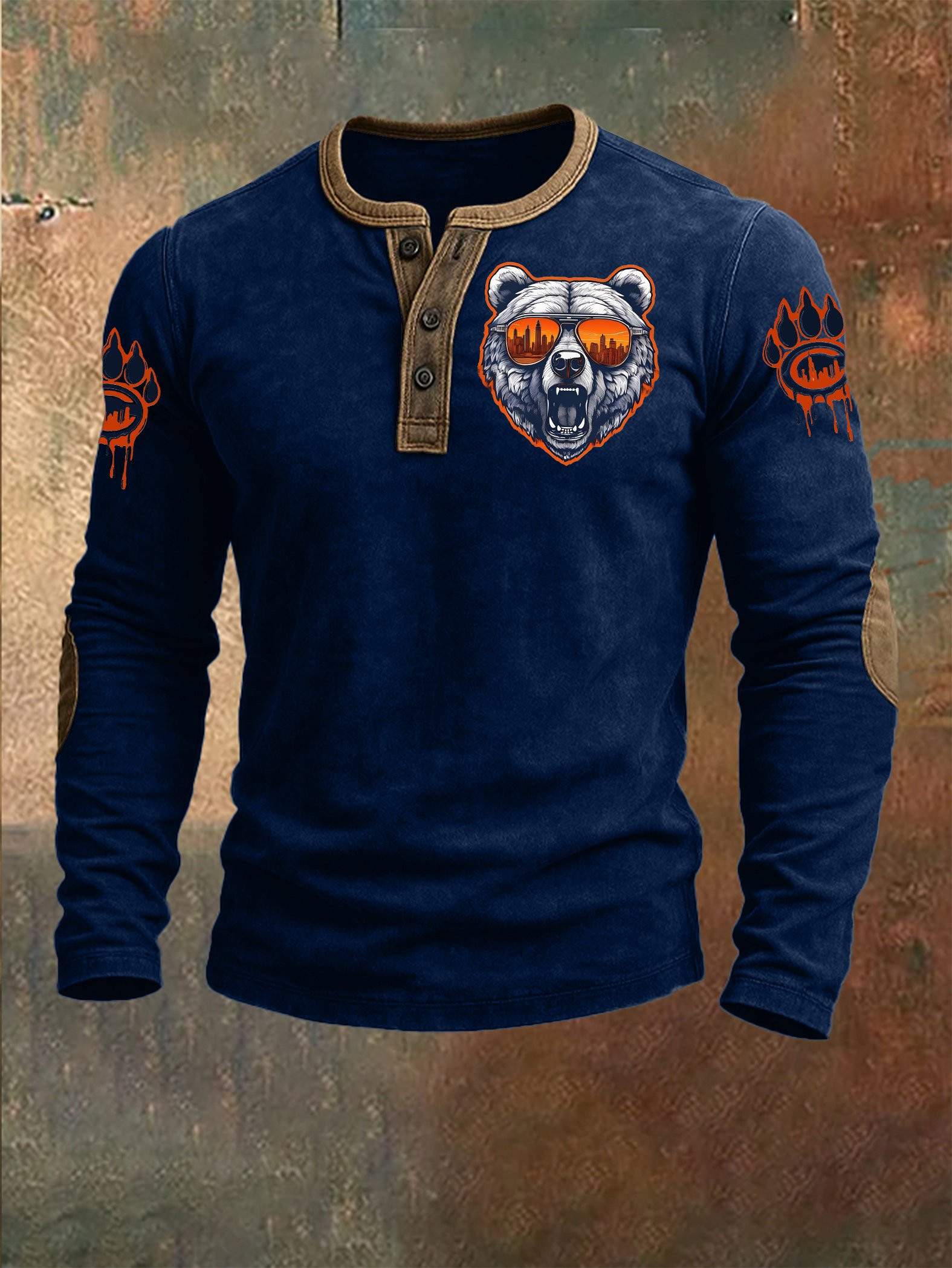 Chicago Bears Football Merch Button Long Sleeve Shirt Football Clothing Bears Nation Gifts