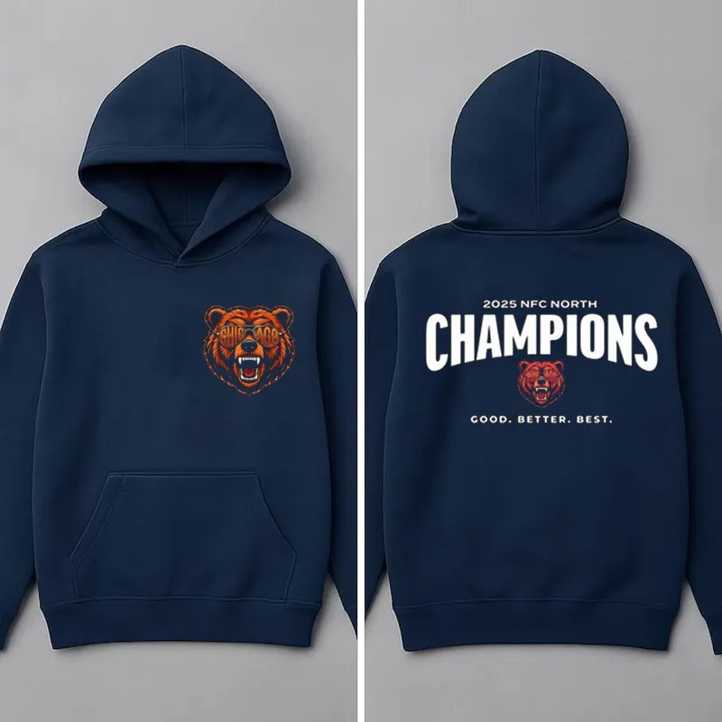 Chicago Bears Football Merch Champions Hoodie Bear Nations Gift Ideas