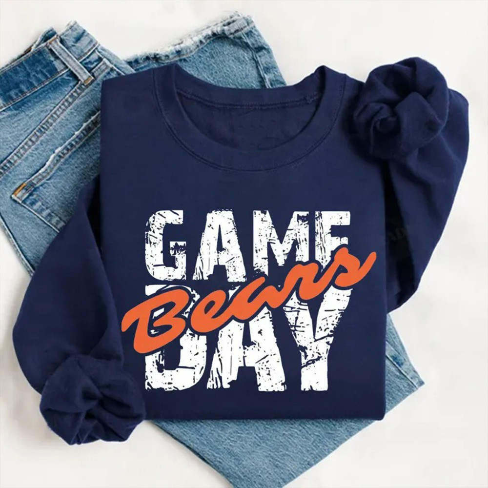 Chicago Bears Football Merch Game Day Bear Sweatshirt Football Clothing Gift Ideas