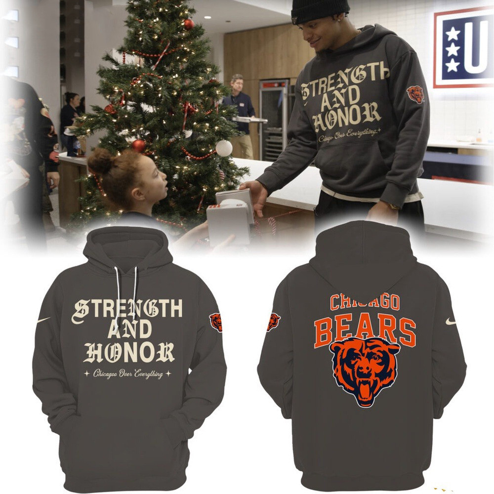Chicago Bears Football Strength And Honor Hoodie Presents For Football Lovers