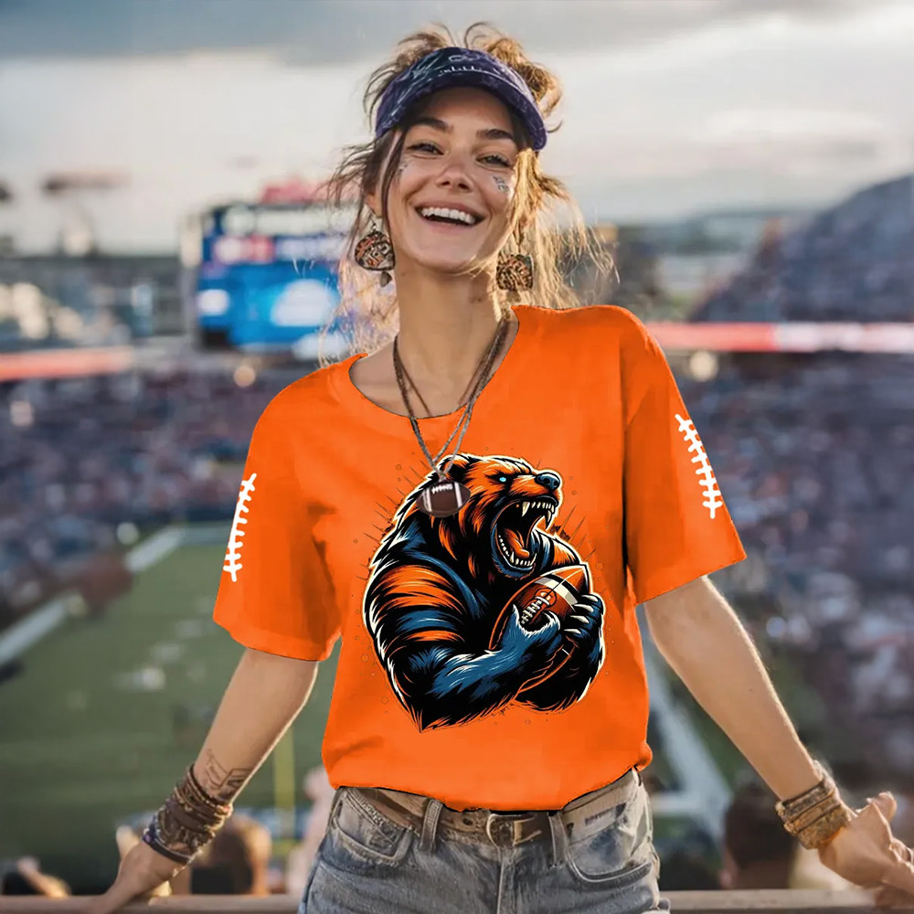 Chicago Bears Football T-Shirt Patriotic Chicago Football Clothes Gift Ideas For Gilfriend