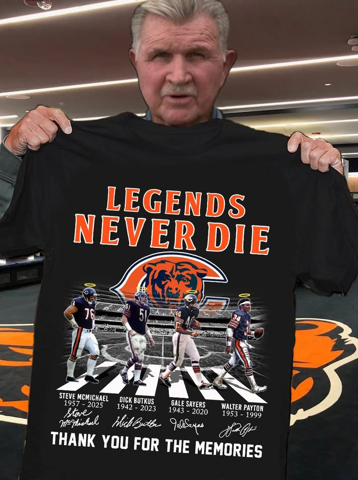 Chicago Bears Legends Never Die T-Shirt Signature Thank You For The Memories Fan Gifts