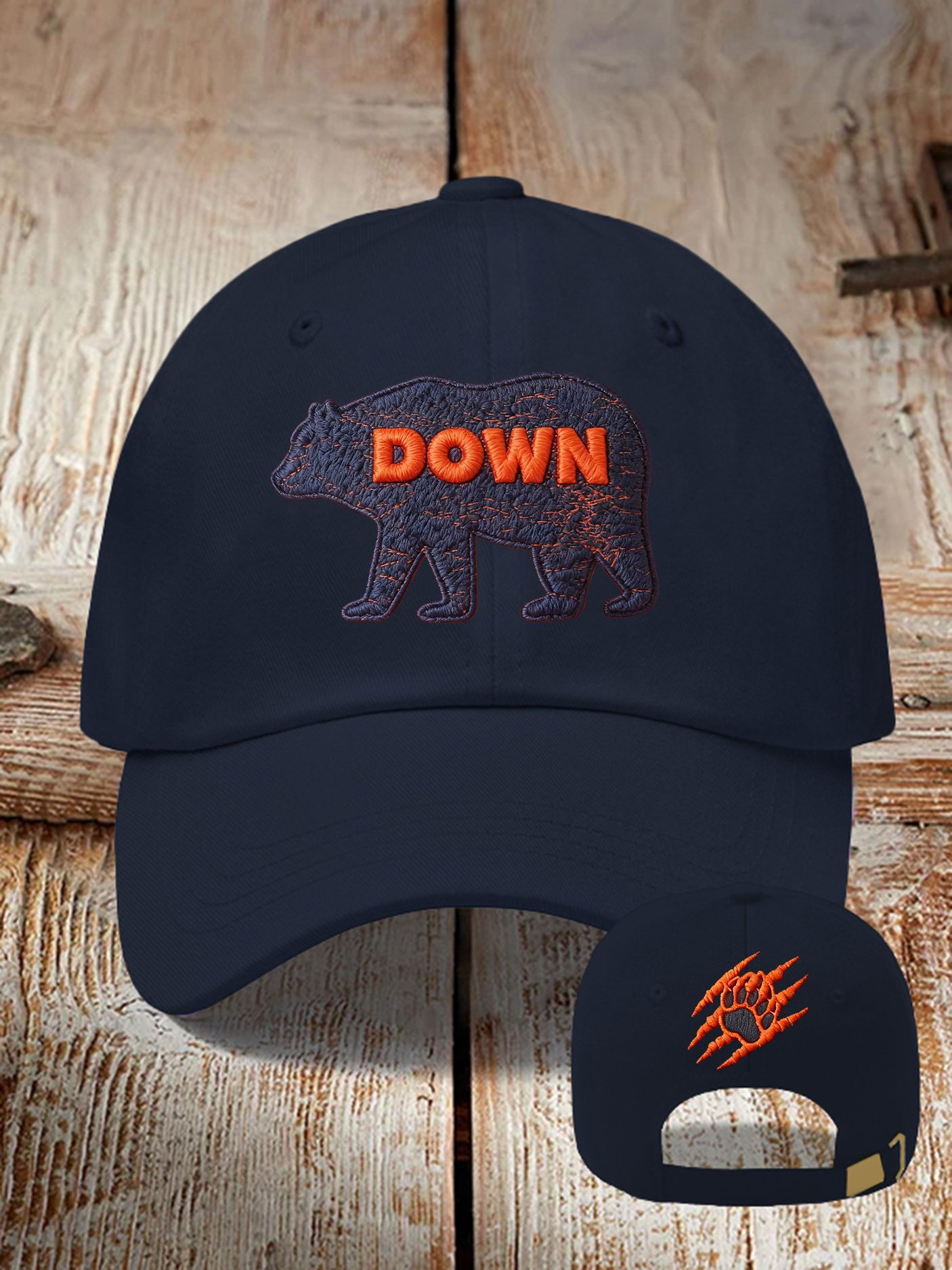 Chicago Bears Merch Bear Down Hat Game Day Baseball Cap Great Gifts For Football Lovers
