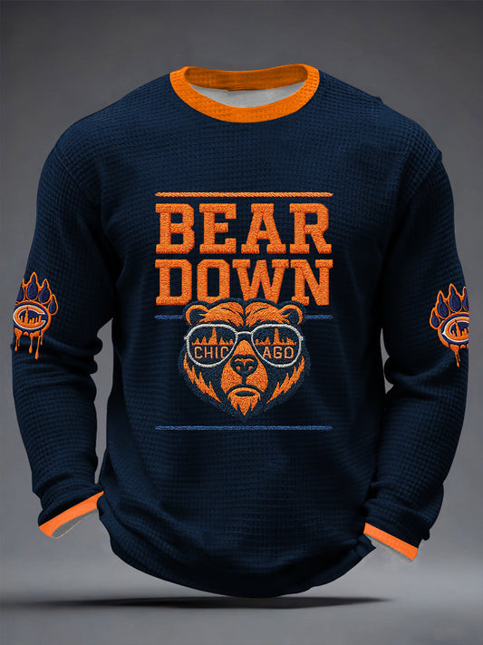 Chicago Bears Merch Bear Down Long Sleeve Shirt Football Clothing Gifts For Bears Nation