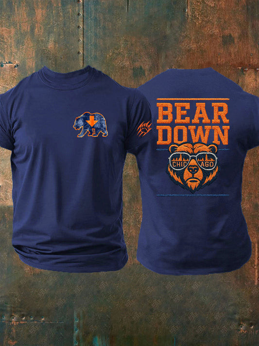 Chicago Bears Merch Bear Down T-Shirt Game Day Clothes Gifts For Football Enthusiasts
