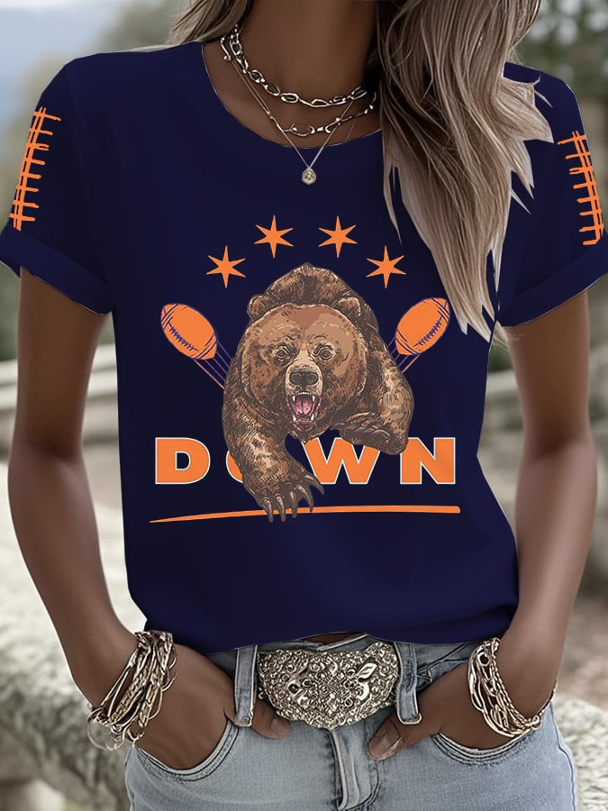 Chicago Bears Merch Bear Down T-Shirt Game Day Outfits Unique Gifts For Football Lover