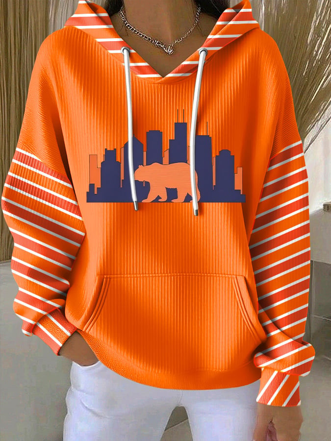 Chicago Bears Merch Bear Graphic Hoodie Game Day Football Hoodie Football Gift For Wife
