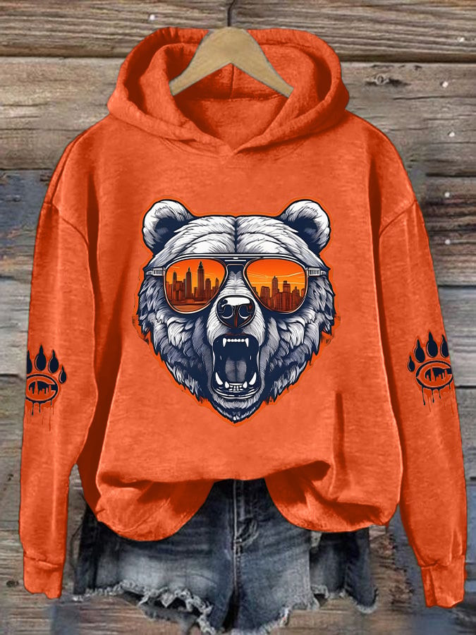 Chicago Bears Merch Bear Mascot Hoodie Football Game Day Apparel Best Football Gifts