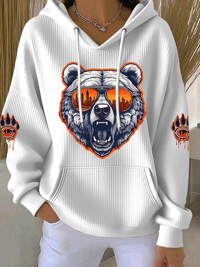 Chicago Bears Merch Bear Mascot Hoodie Game Day Apparel Unique Gifts For Football Fans