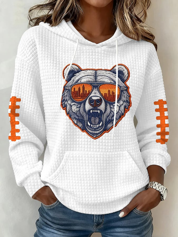 Chicago Bears Merch Bear Mascot Hoodie Game Day Clothing Football Gift For Women
