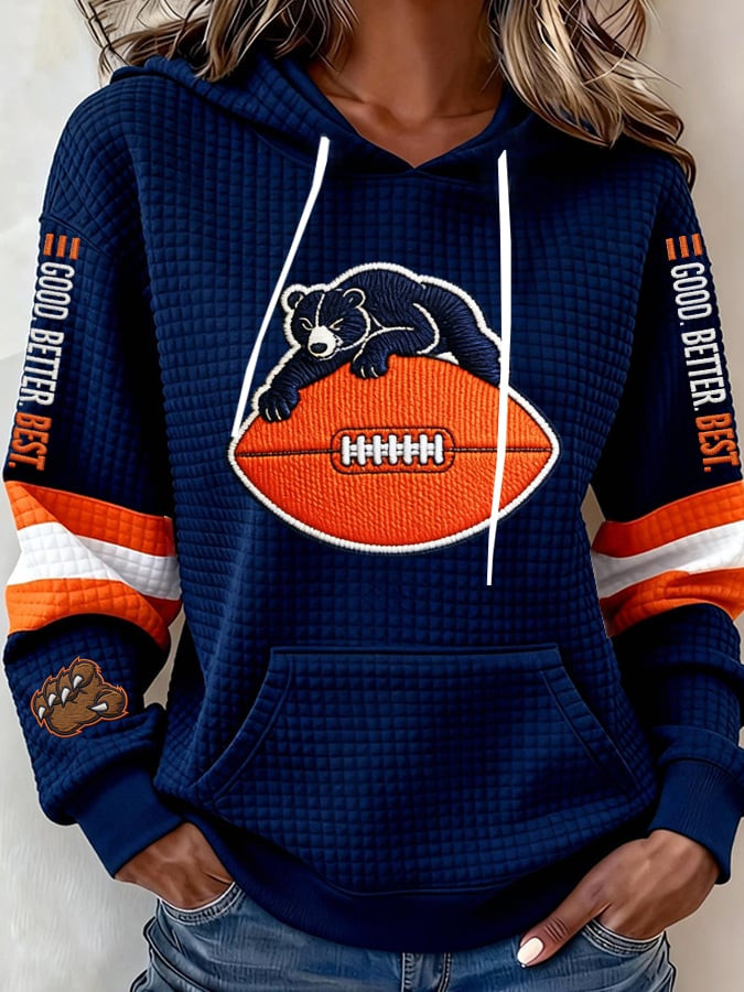 Chicago Bears Merch Bear Mascot Hoodie Good Better Best Football Apparel Presents