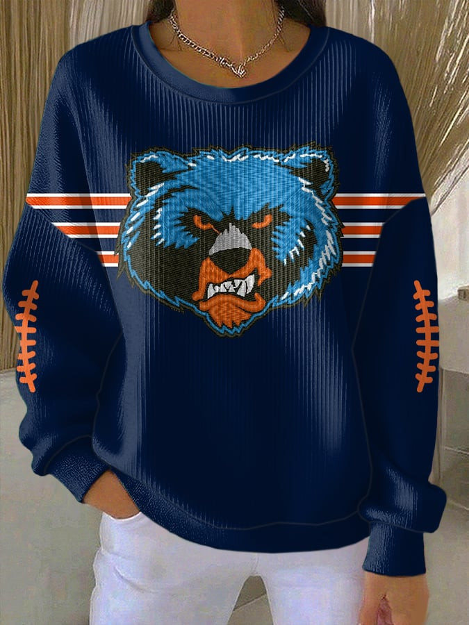Chicago Bears Merch Bear Mascot Sweatshirt Game Day Clothing Football Gifts For Wife
