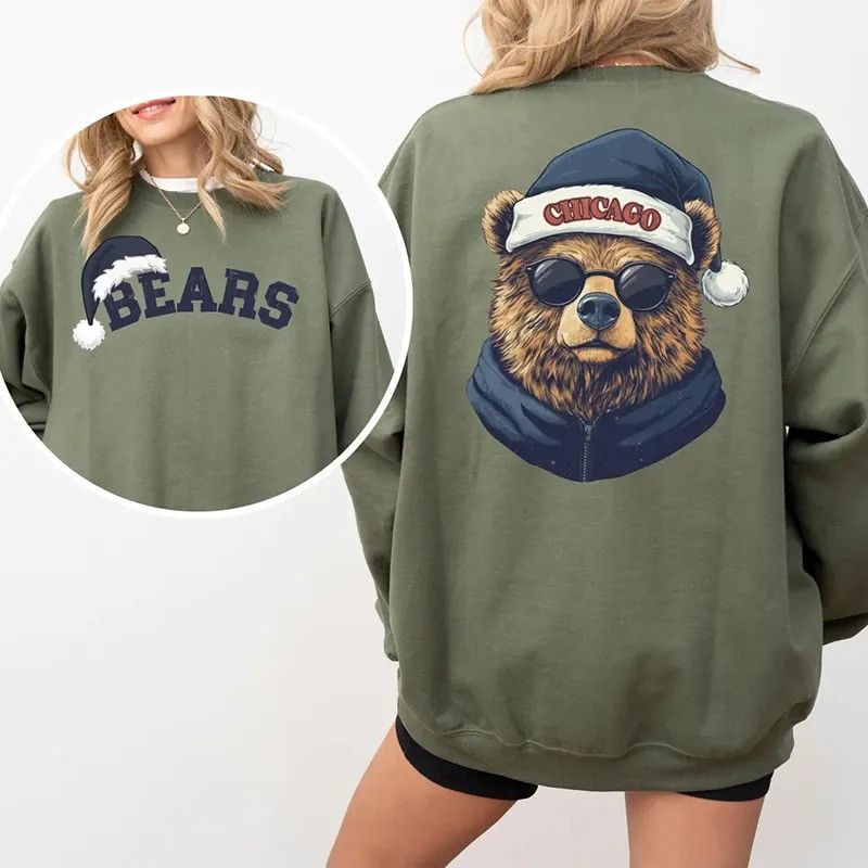 Chicago Bears Merch Bears Christmas Sweatshirt Gifts For Football Players