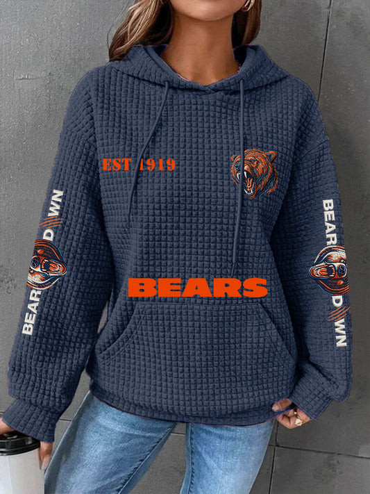 Chicago Bears Merch Est 1919 Hoodie Bear Day Hooded Sweatshirt Football Gifts For Her