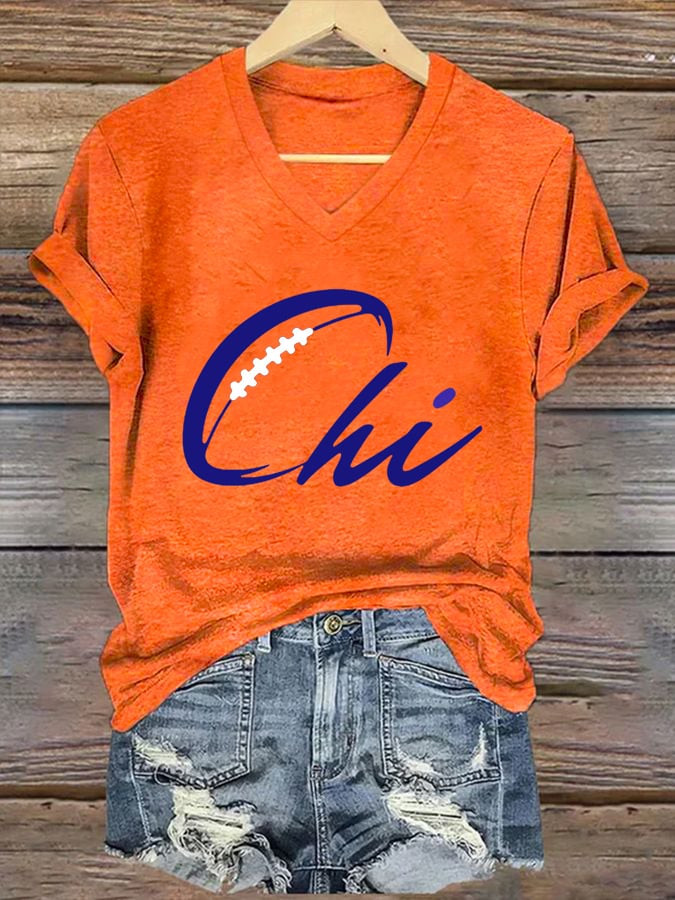 Chicago Bears Merch Game Day V-Neck Shirt Chicago Game Day Shirt Gifts For Bears Nation