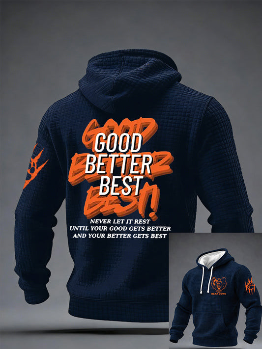 Chicago Bears Merch Good Better Best Hoodie Football Hooded Sweatshirt Fan Gift Ideas