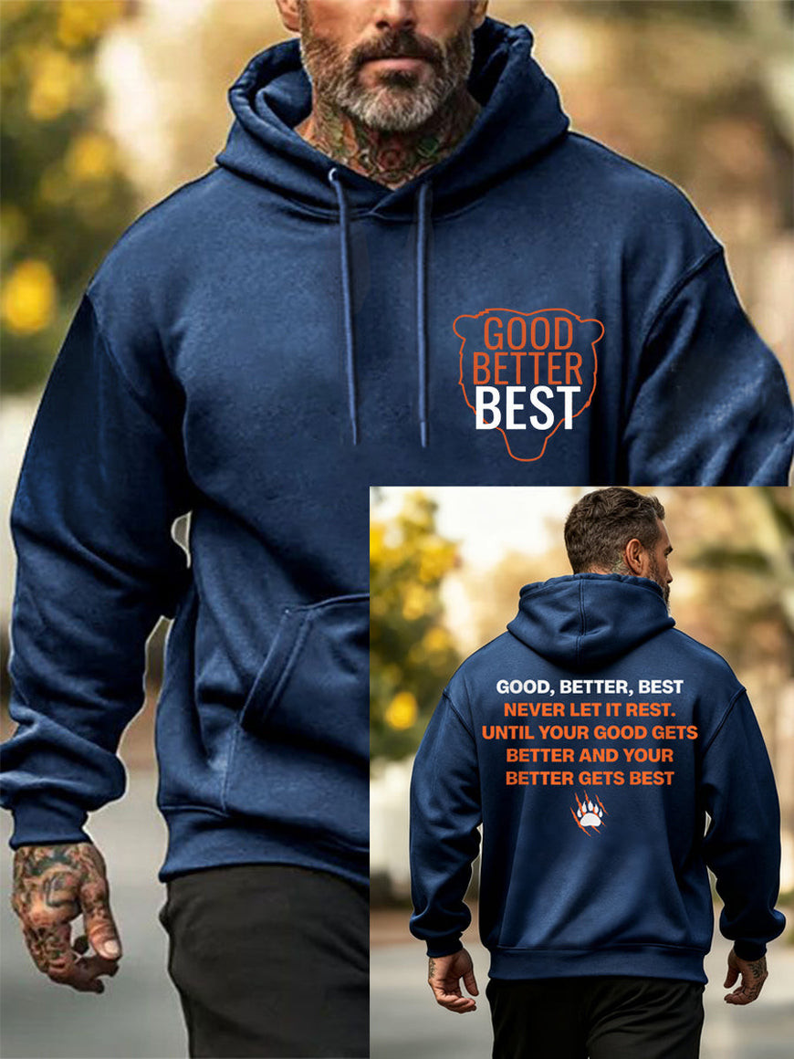 Chicago Bears Merch Good Better Best Hoodie Game Day Hooded Sweatshirt Father's Day Gifts