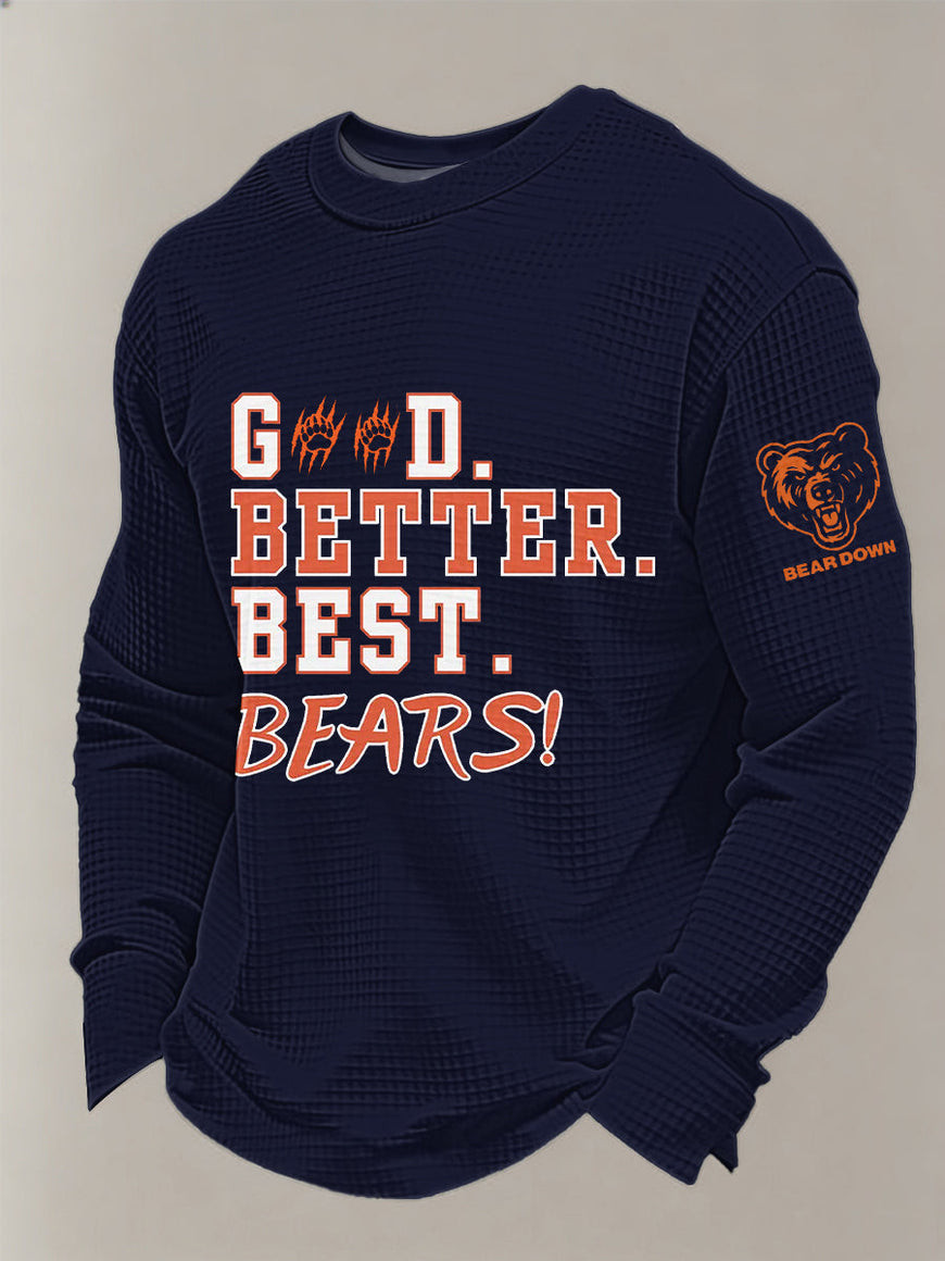 Chicago Bears Merch Good Better Best Long Sleeve Shirt Bear Down Apparel Football Player Gifts
