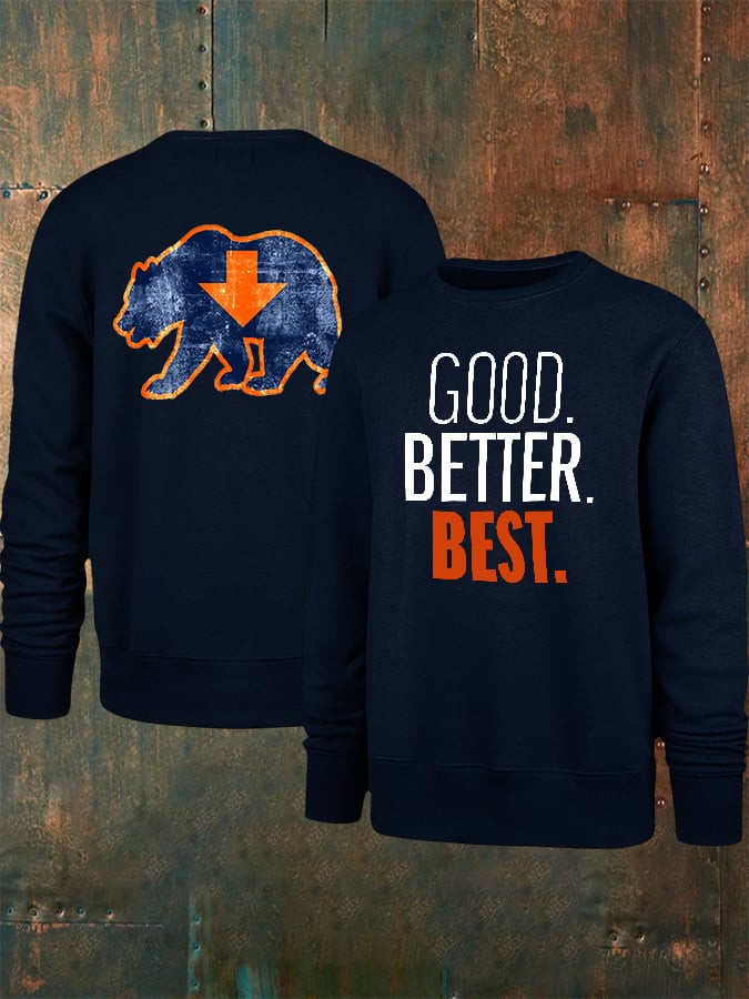Chicago Bears Merch Good Better Best Long Sleeve Shirt Bear Down Football Apparel Gift Ideas