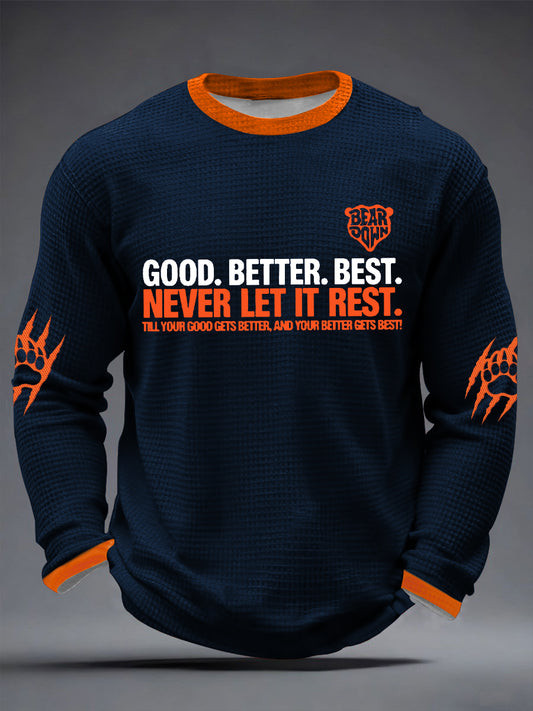 Chicago Bears Merch Good Better Best Long Sleeve Shirt Bears Nation Clothing Gifts