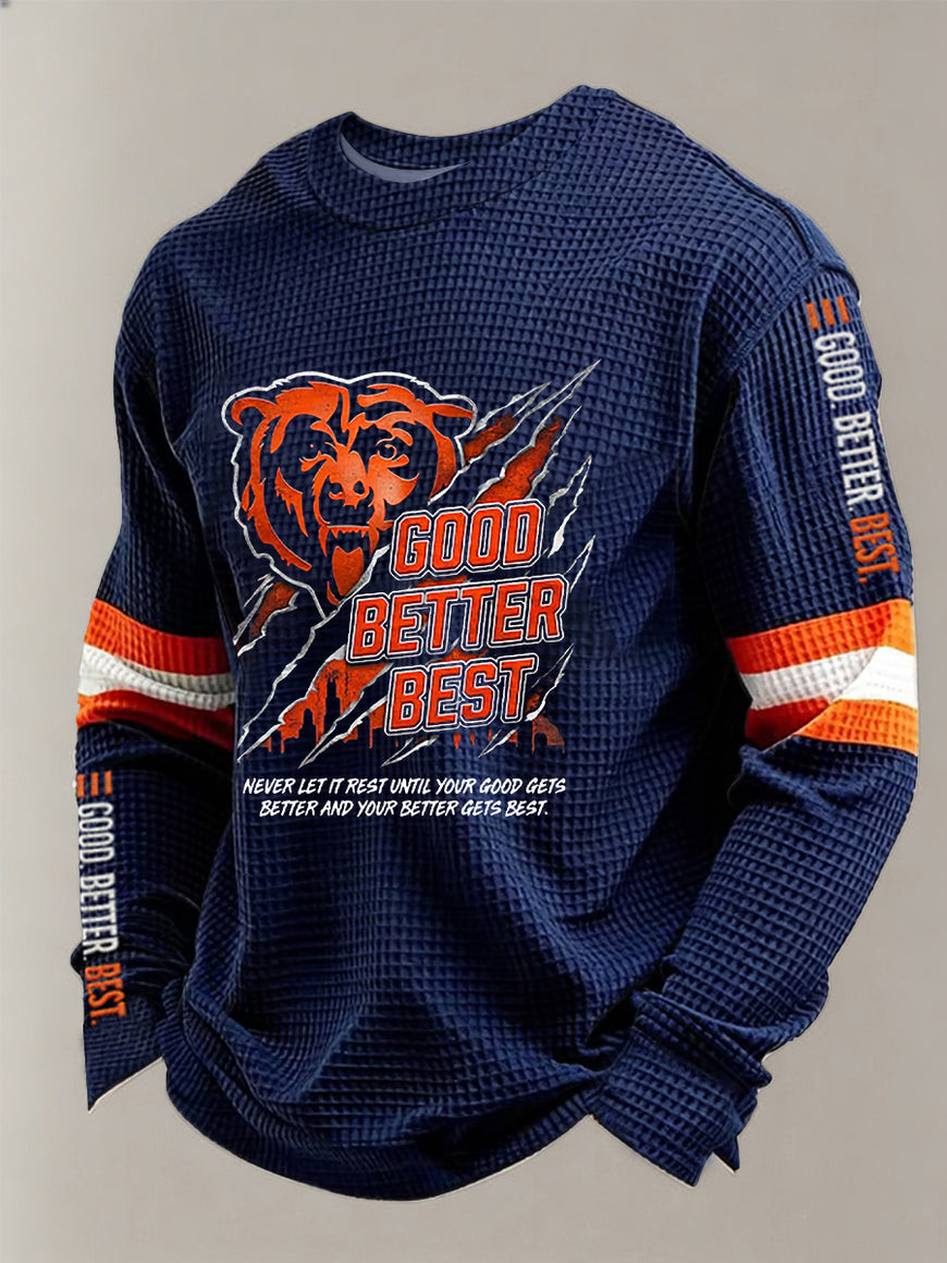 Chicago Bears Merch Good Better Best Long Sleeve Shirt Game Day Apparel Gifts For Footballers