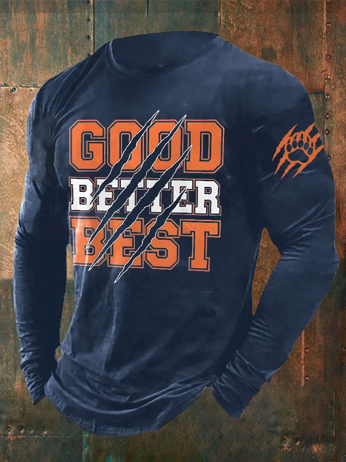 Chicago Bears Merch Good Better Best Long Sleeve Shirt Game Day Clothing Bears Nation Gifts