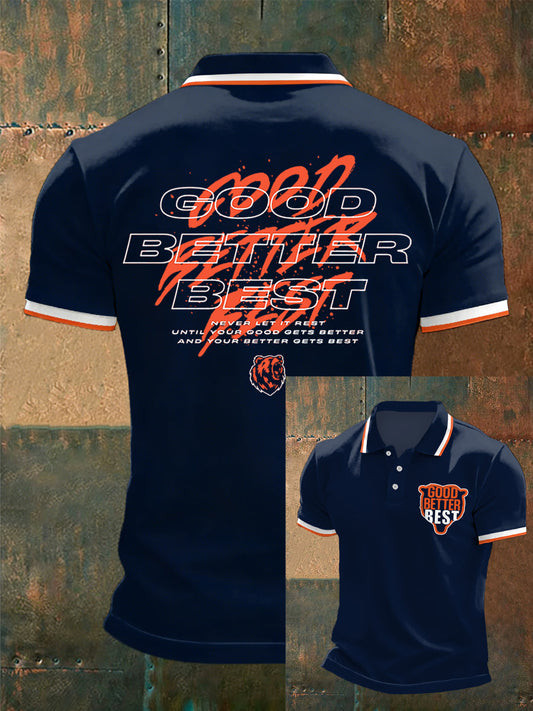Chicago Bears Merch Good Better Best Polo Shirt Football Fans Gameday Shirt Gifts For Men