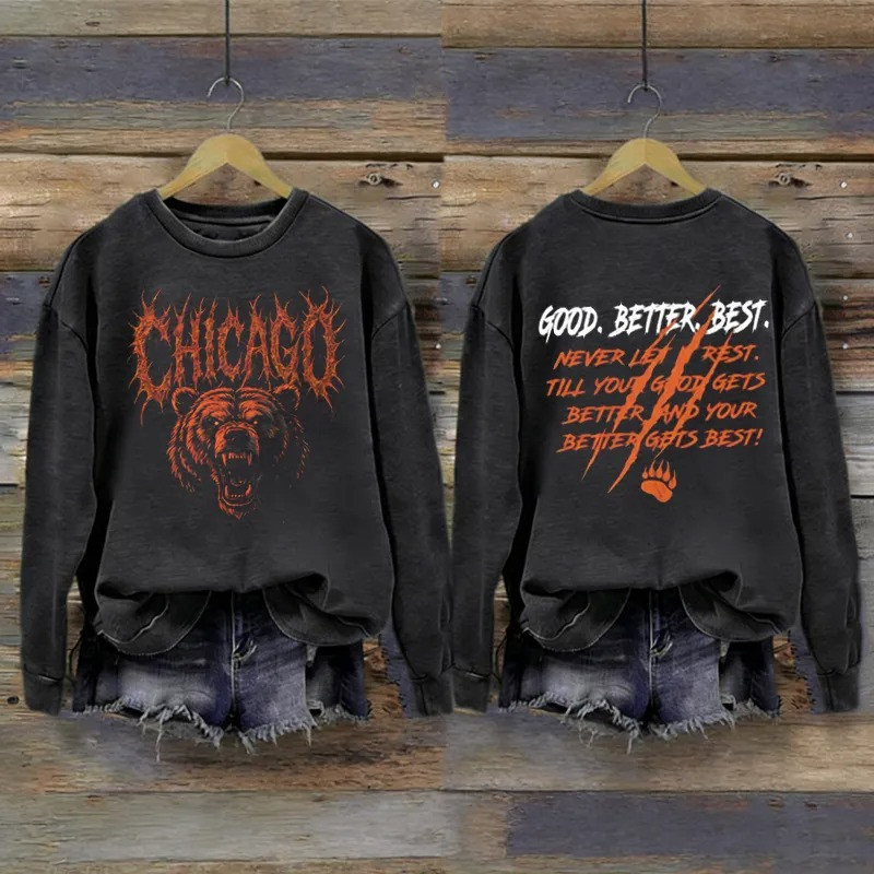 Chicago Bears Merch Good Better Best Sweatshirt Football Themed Gift For Women