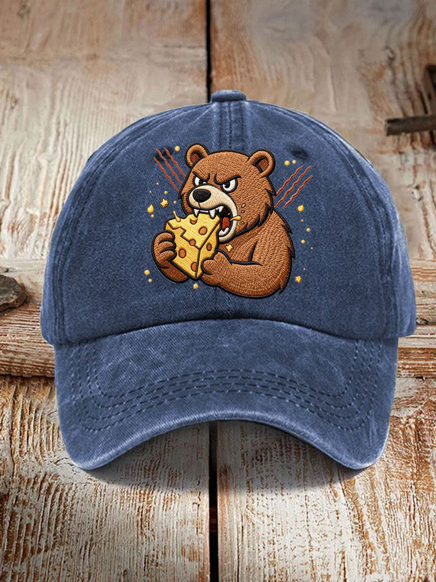 Chicago Bears Merch Hat Bears Eating Cheese Football Cap Unique Gifts For Bears Nation