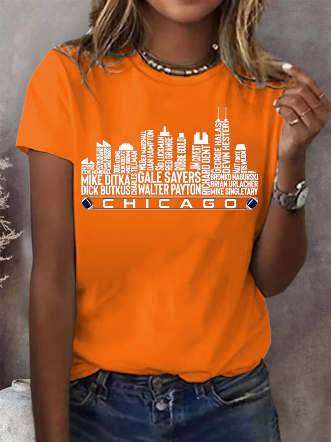 Chicago Bears Merch Legendary Players Names T-Shirt Chicago Game Day Football Enthusiasts Gifts