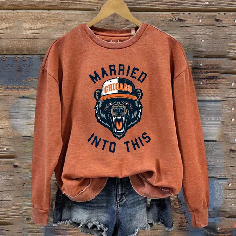 Chicago Bears Merch Married Into This Sweatshirt Football Gifts For Women