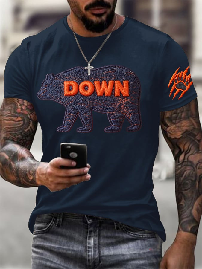 Chicago Bears Merch Retro Bear Down T-Shirt Game Day Clothes Football Presents For Him