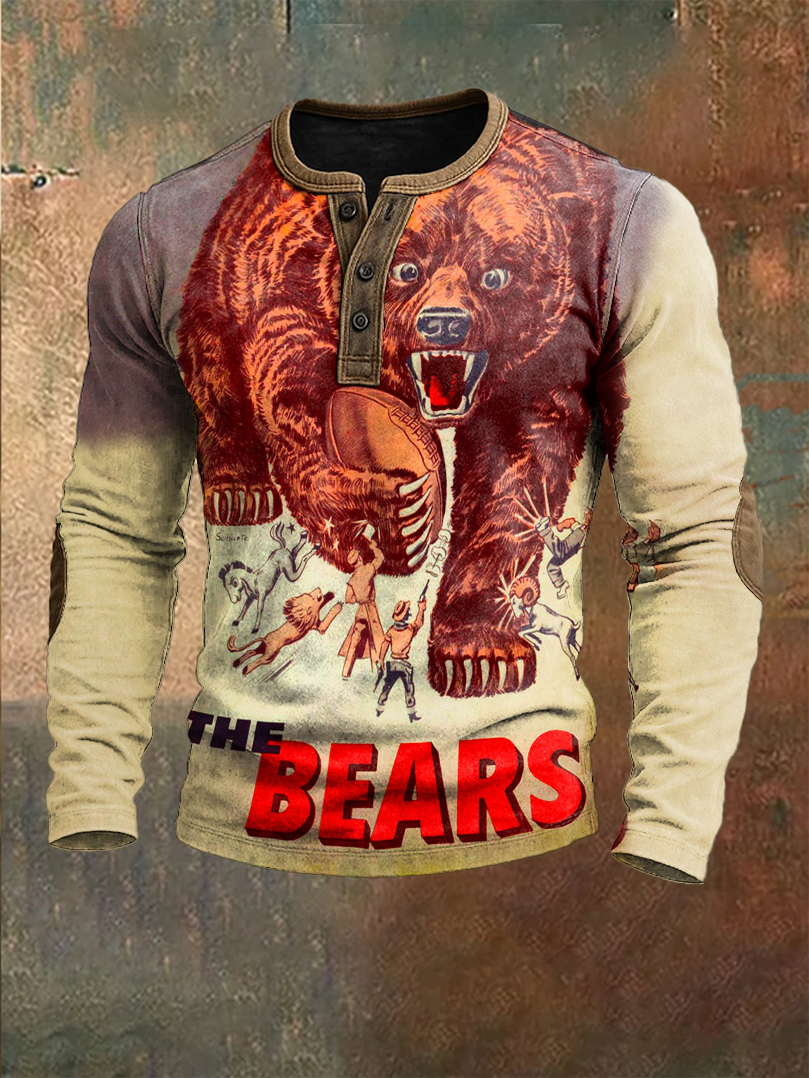 Chicago Bears Merch The Bears Button Long Sleeve Shirt Monster Of The Midway Football Clothing